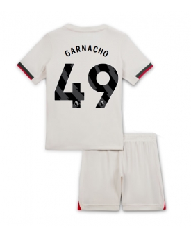 Billige Fotballdrakt Chelsea Alejandro Garnacho #49 Replika Bortedraktsett Barn 2025-26 Kortermet (med bukser)